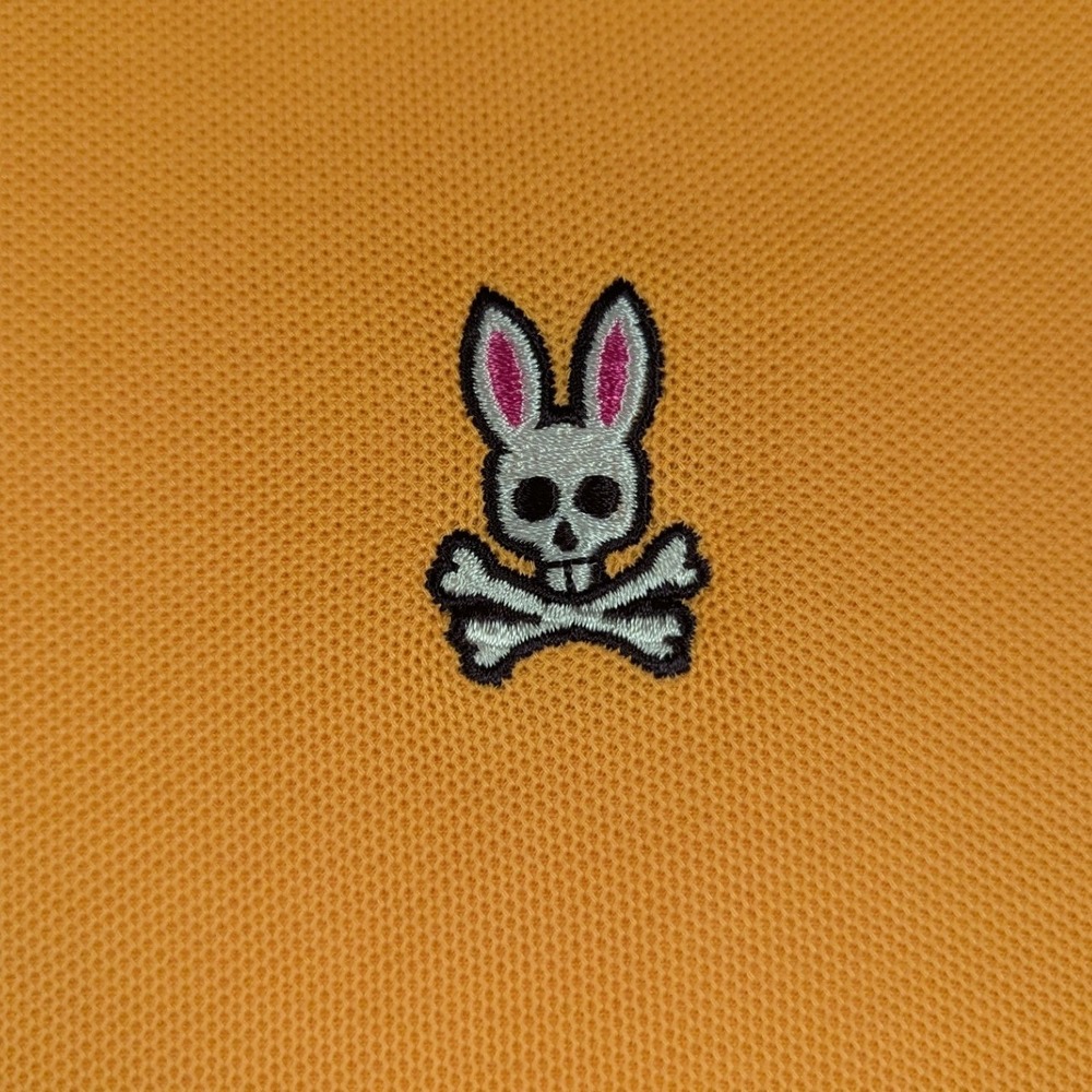 NEW Psycho Bunny Mens Classic Polo Shirt Mock Orange Pima Cotton Size 5 Medium - Picture 7 of 7